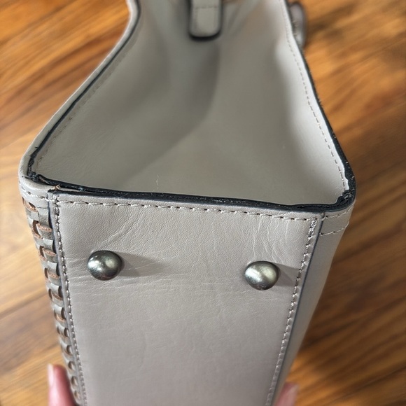 Patricia Nash Leather Ava Medium Woven Tote Stone - Picture 11 of 16